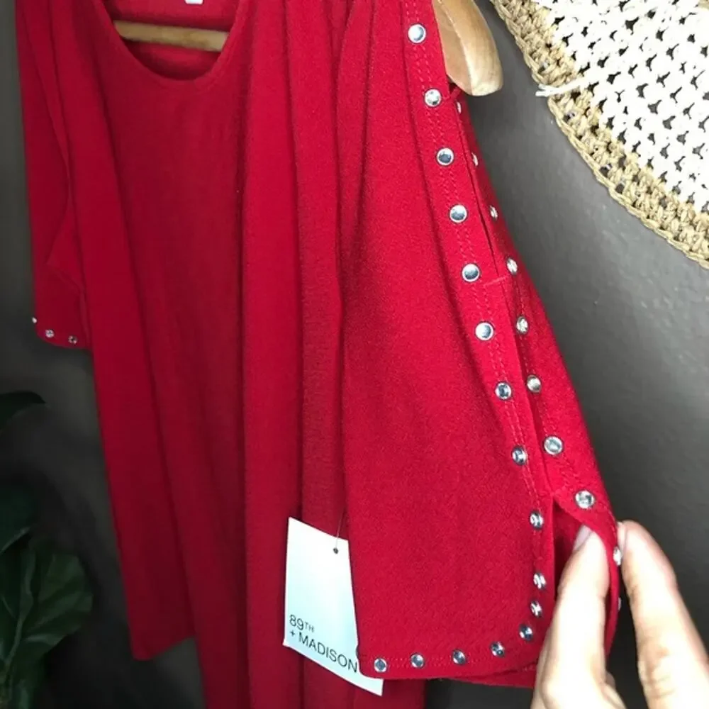 89th + Madison Ruby Red Rhinestone Top - Picture 6 of 6